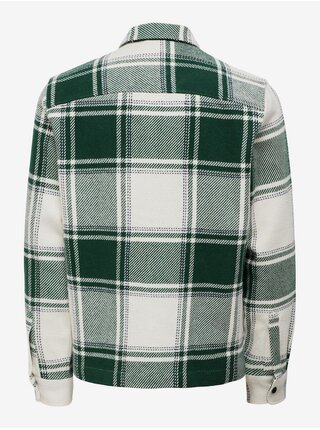 Zelená pánska kockovaná košeľová bunda ONLY & SONS Mace