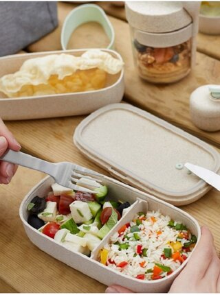 Krémový desiatový box Lékué LunchBox To Go Organic 1000 ml