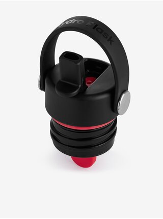 Čierno-červené náhradné viečko so slamkou na nerezovú termofľašu Standart Mouth Flex Cap Hydro Flask
