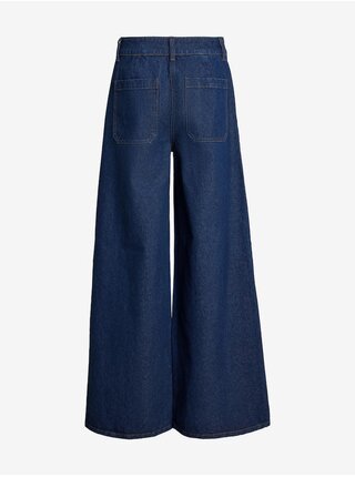 Tmavě modré dámské široké džíny VILA Viflora 