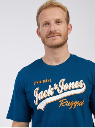 Modré pánské tričko Jack & Jones Logo