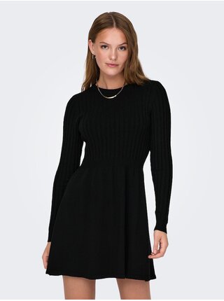 Čierne dámske svetrové šaty ONLY Fia