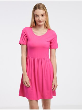 Tmavě růžové dámské basic šaty Pieces Taliva