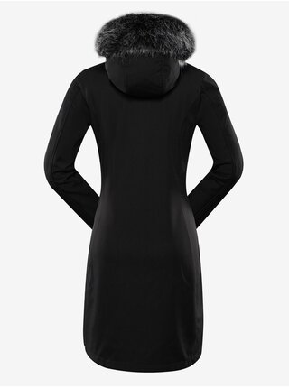 Čierny dámsky softshellový kabát s kapucňou ALPINE PRE IBORA