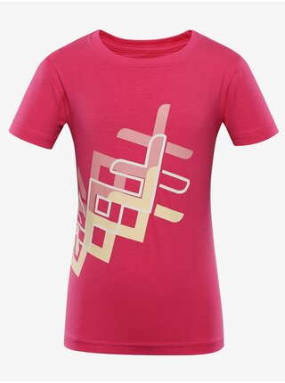 Tmavě růžové holčičí tričko s potiskem NAX ILBO 