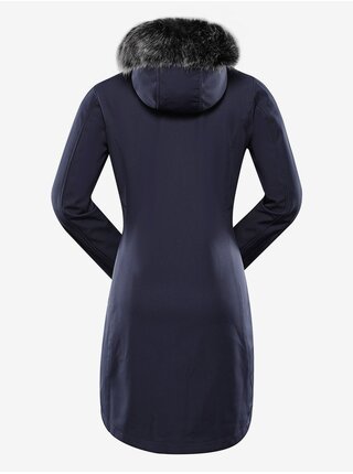 Tmavě modrý dámský softshellový kabát s kapucí ALPINE PRO IBORA 