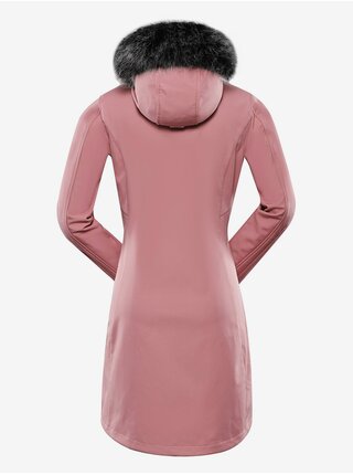 Růžový dámský softshellový kabát s kapucí ALPINE PRO IBORA 