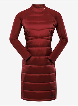 Červené dámske zimné hi-therm šaty ALPINE PRE OMERA
