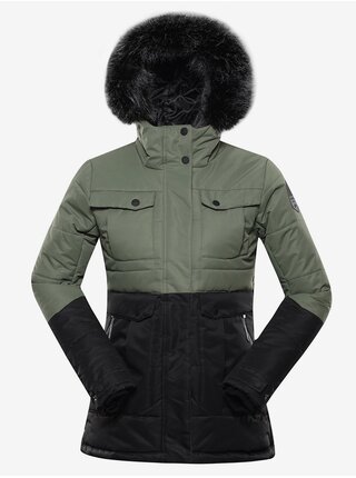 Černo-zelená dámská zimní bunda ALPINE PRO EGYPA   
