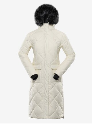 Krémový dámský zimní kabát ALPINE PRO GOSBERA   