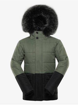 Černo-zelená dětská zimní bunda ALPINE PRO EGYPO  