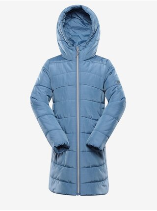 Modrý dievčenskú zimnú prešívaný kabát ALPINE PRE EDORO 