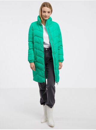 Zelený dámský zimní prošívaný kabát VERO MODA Liga  
