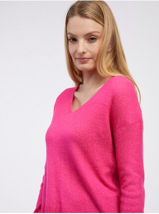 Tmavo ružový dámsky sveter JDY Elanora