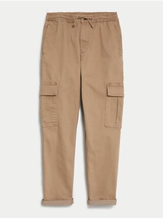 Hnědé klučičí kapsáčové kalhoty Marks & Spencer 