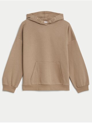 Hnědá holčičí basic mikina s kapucí Marks & Spencer 