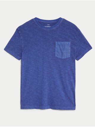 Modré klučičí basic tričko s kapsičkou Marks & Spencer 