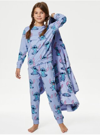 Světle modré holčičí vzorované pyžamo s motivem Marks & Spencer Lilo & Stitch™