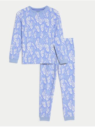 Světle modré holčičí pyžamo s motivem motýlů Marks & Spencer 