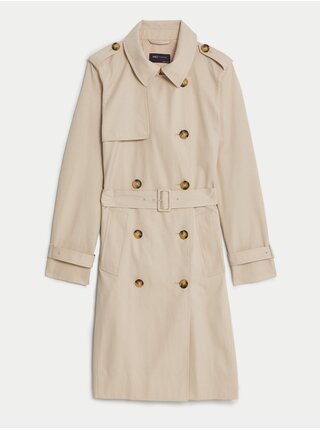 Béžový dámsky kabát s technológiou Stormwear™ Marks & Spencer