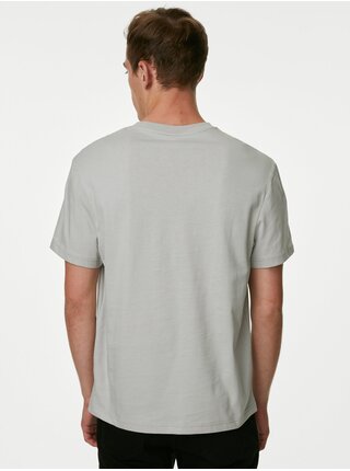 Šedé pánské tričko s potiskem Marks & Spencer 