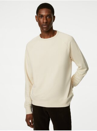 Krémový pánsky basic sveter Marks & Spencer 
