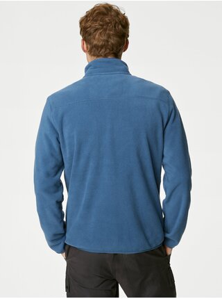 Modrá pánská flísová basic mikina na zip Marks & Spencer 