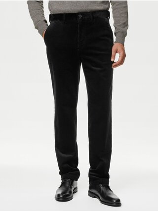 Černé pánské manšestrové kalhoty Marks & Spencer 