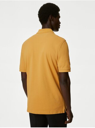 Žlté pánske basic polo tričko Marks & Spencer 