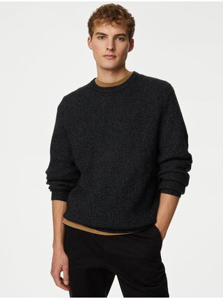 Tmavomodrý pánsky basic sveter Marks & Spencer