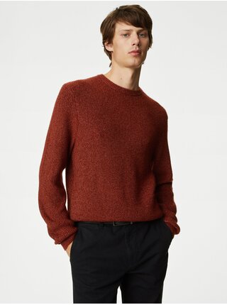Červený pánský basic svetr Marks & Spencer 