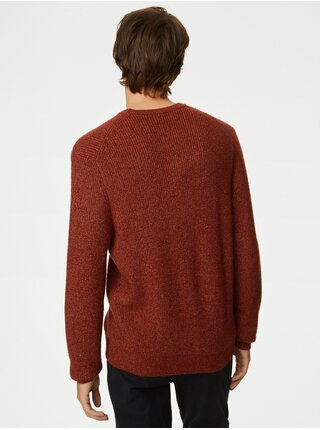 Červený pánsky basic sveter Marks & Spencer 