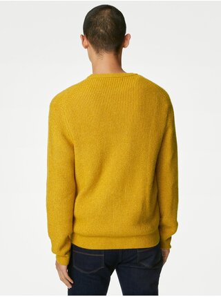 Žltý pánsky basic sveter Marks & Spencer 