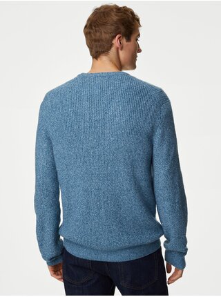 Svetlomodrý pánsky basic sveter Marks & Spencer 