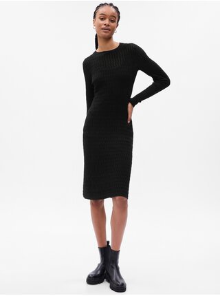 Čierne dámske pletené šaty s prímesou vlny GAP