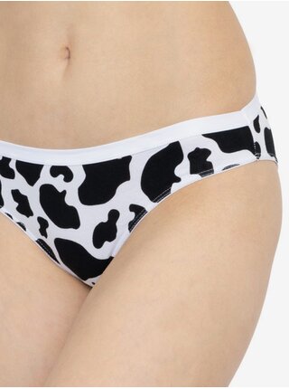 Černo-bílé dámské veselé kalhotky Dedoles Kráva  