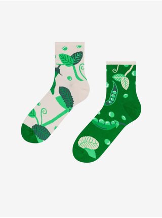Bielo-zelené veselé ponožky Dedoles Hrášok