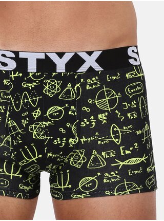 Žlto-čierne pánske vzorované boxerky Styx Fyzika