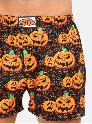 Oranžovo-hnědé pánské trenýrky Styx Halloween dýně  