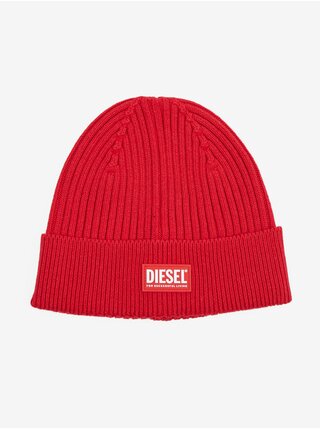 Červená unisex vlněná čepice Diesel