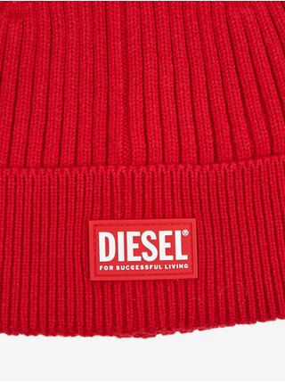 Červená unisex vlněná čepice Diesel