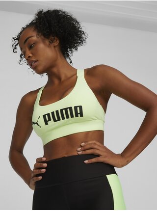 Světle zelená dámská sportovní podprsenka Puma Mid Impact