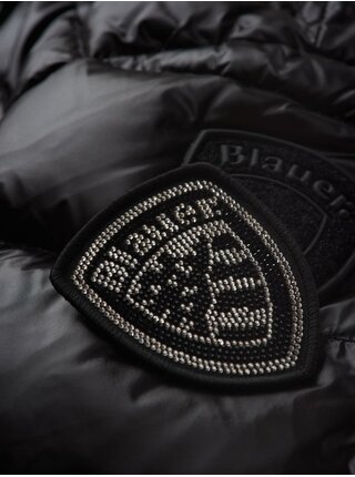 Čierny dámsky páperový kabát s kožušinou Blauer Selma
