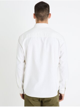 Bílá pánská vzorovaná košile Celio Faxfoprint 