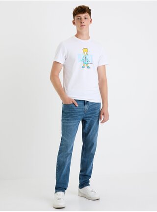 Bílé pánské tričko Celio The Simpsons 