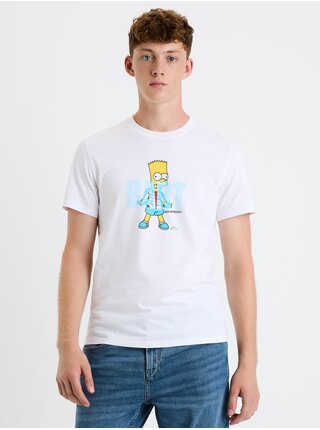 Bílé pánské tričko Celio The Simpsons 