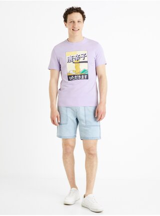Světle fialové pánské tričko Celio