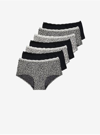  Súprava siedmich dievčenských vzorovaných nohavičiek v čiernej a bielej farbe Marks & Spencer