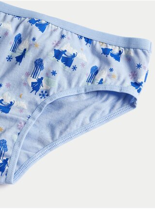Sada pěti holčičích vzorovaných kalhotek v modré a bílé barvě Marks & Spencer 