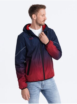 Červeno-modrá pánska športová bunda Ombre Clothing